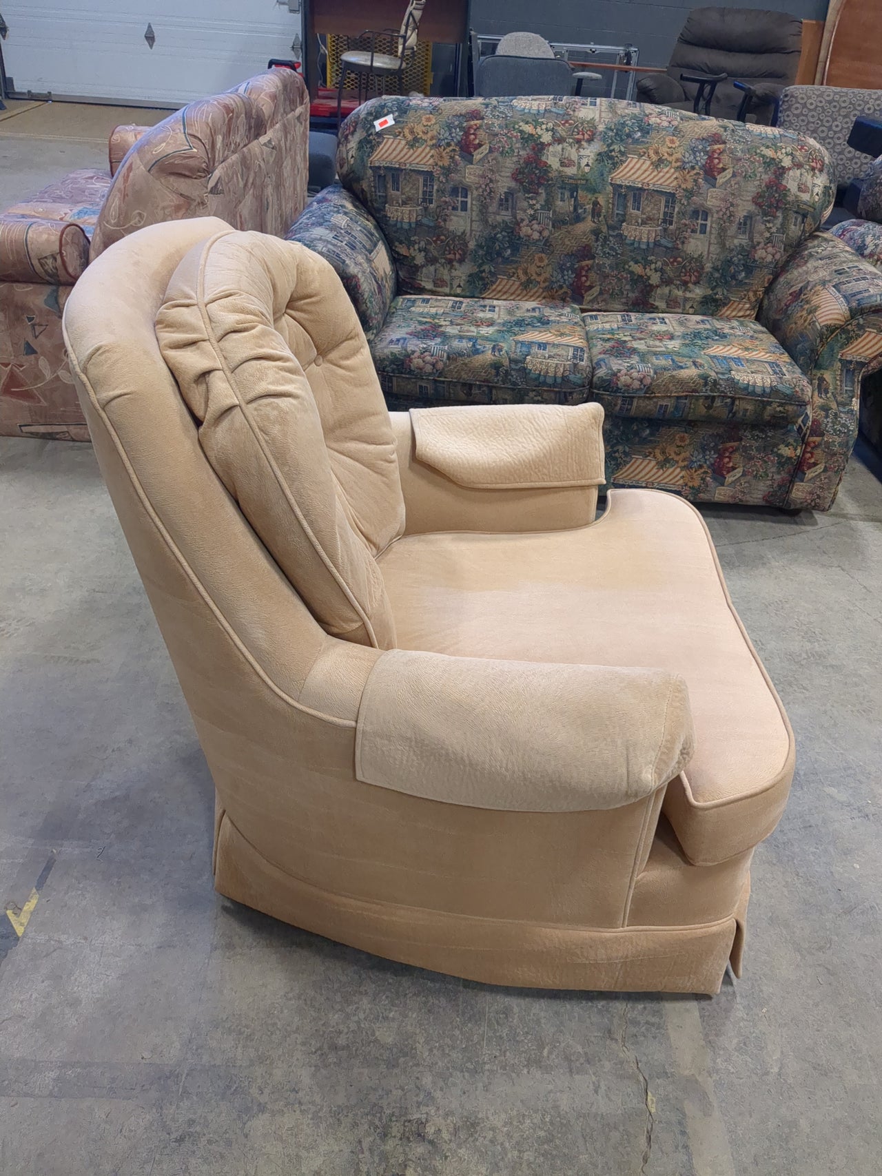 Fauteuil Confortable Bleu - Bon état - Hauteur 110cm, Largeur 80cm